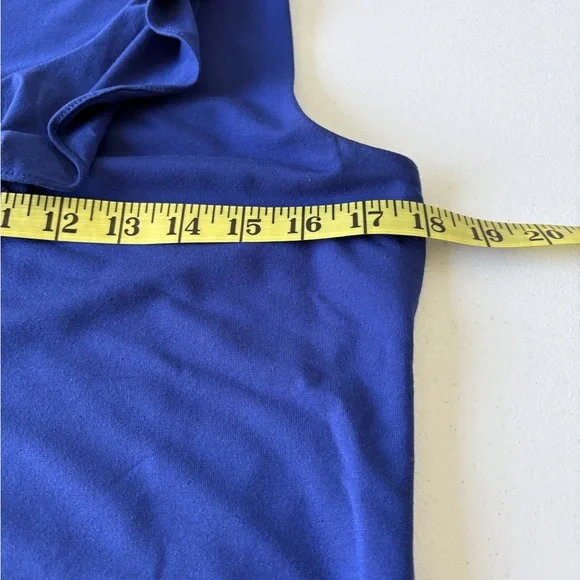 Talbots Size M Cobalt Blue Ruffle Tank Top Closet Basic Career Teacher Office - Picture 5 of 6